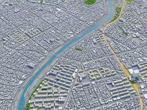 Daejeon city South Korea 50km Model 3D