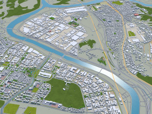 Daejeon city South Korea 50km Model 3D