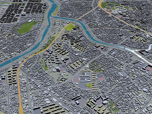 Daejeon city South Korea 50km Model 3D