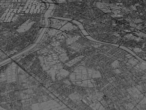 Daejeon city South Korea 50km Model 3D