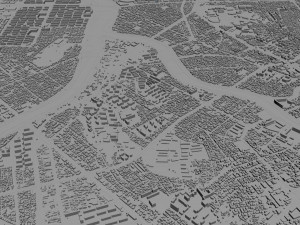 Daejeon city South Korea 50km Model 3D