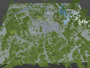 Daejeon city South Korea 50km Model 3D