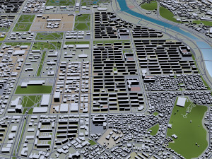 Daejeon city South Korea 50km Model 3D