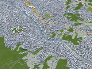 Daejeon city South Korea 50km Model 3D