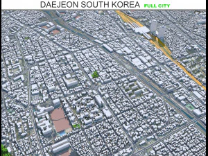 डेजॉन शहर दक्षिण कोरिया 50 किमी 3D मॉडल