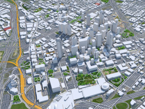 Dallas city Texas 60km 3D Model