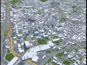 Dallas city Texas 60km 3D Model