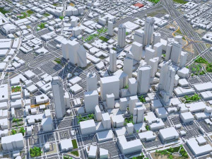 Dallas city Texas 60km 3D Model