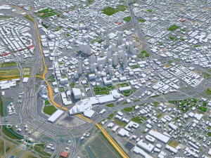 Dallas city Texas 60km 3D Model