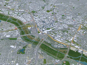 Dallas city Texas 60km 3D Model