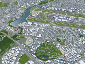 Dallas city Texas 60km 3D Model