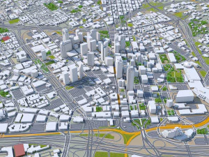 Dallas city Texas 60km 3D Model
