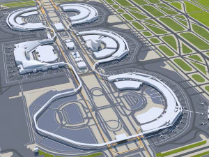 Dallas city Texas 60km 3D Model
