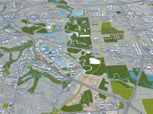 Dallas city Texas 60km 3D Model