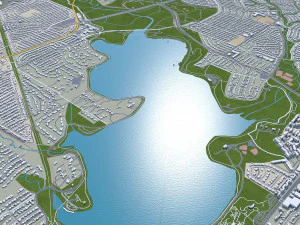 Dallas city Texas 60km 3D Model