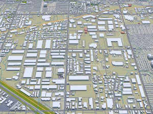 Dallas city Texas 60km 3D Model