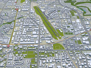 Dallas city Texas 60km 3D Model