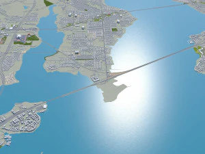 Dallas city Texas 60km 3D Model