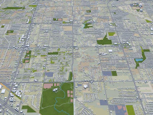 Dallas city Texas 60km 3D Model