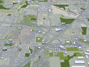 Dallas city Texas 60km 3D Model