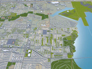 Dallas city Texas 60km 3D Model