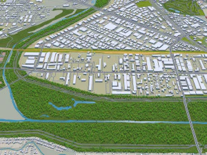 Dallas city Texas 60km 3D Model
