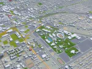 Dallas city Texas 60km 3D Model