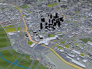 Dallas city Texas 60km 3D Model