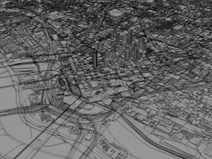 Dallas city Texas 60km 3D Model