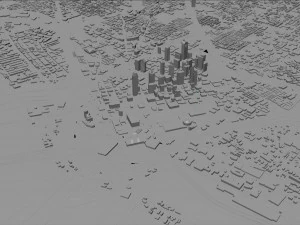 Dallas city Texas 60km 3D Model