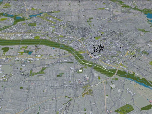 Dallas city Texas 60km 3D Model