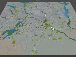 Dallas city Texas 60km 3D Model