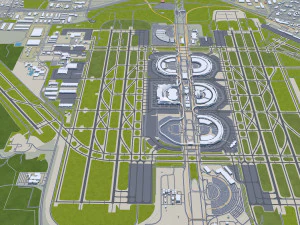 Dallas city Texas 60km 3D Model