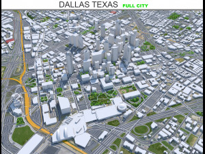 Dallas city Texas 60km 3D 模型