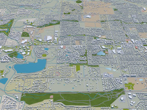 Denver Colorado city USA 70km Model 3D
