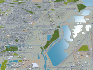 Denver Colorado city USA 70km Model 3D