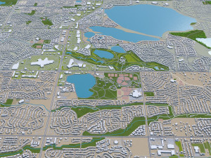 Denver Colorado city USA 70km Model 3D