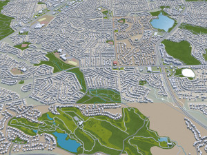 Denver Colorado city USA 70km Model 3D
