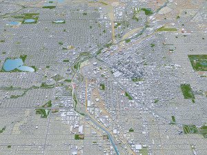 Denver Colorado city USA 70km Model 3D