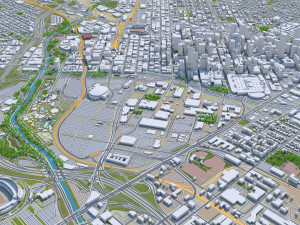 Denver Colorado city USA 70km Model 3D