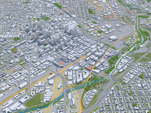 Denver Colorado city USA 70km Model 3D