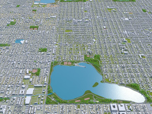 Denver Colorado city USA 70km Model 3D