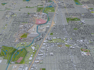 Denver Colorado city USA 70km Model 3D