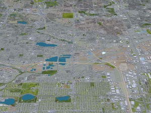 Denver Colorado city USA 70km Model 3D