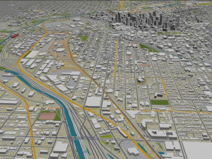 Denver Colorado city USA 70km Model 3D