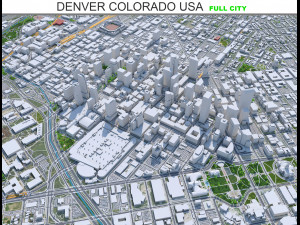 Denver Colorado city USA 70km 3D 模型
