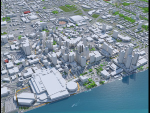 Detroit city Michigan USA 70km 3Dモデル