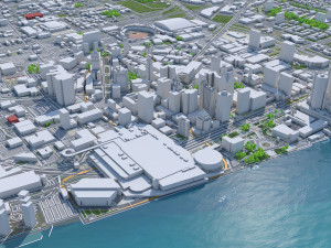 Detroit city Michigan USA 70km 3Dモデル
