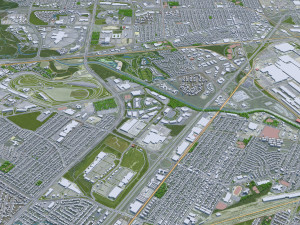 Detroit city Michigan USA 70km 3Dモデル