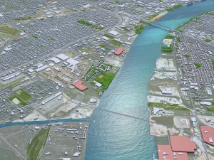 Detroit city Michigan USA 70km 3Dモデル